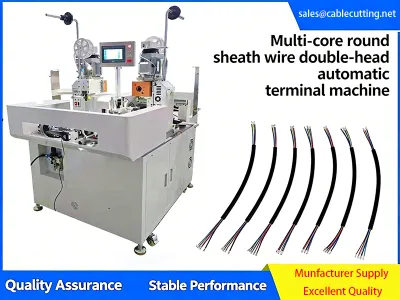 Máquina de crimpado de terminales de doble cabezal totalmente automática para cables con funda multinúcleo JW-17T Thumb