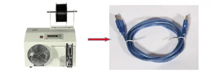 Máquina semiautomática de bobinado y agrupado de cables