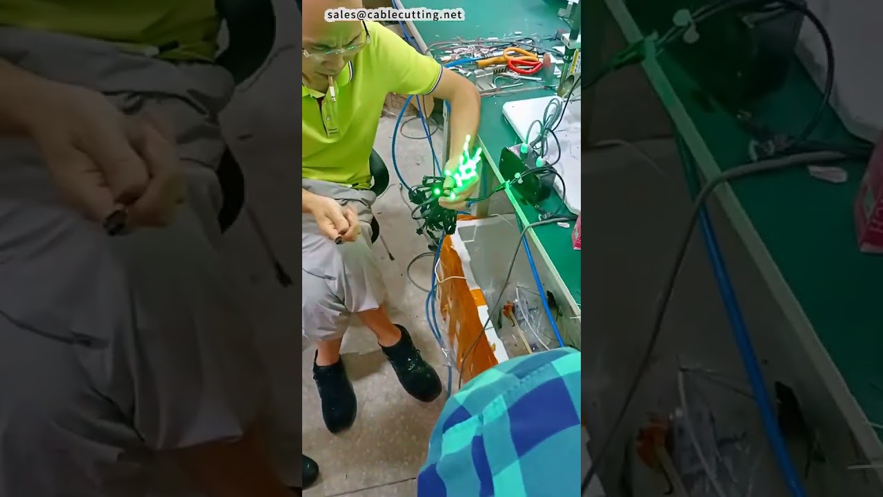 Demostración de máquina semiautomática de soldadura probando luces LED – Prueba en cliente