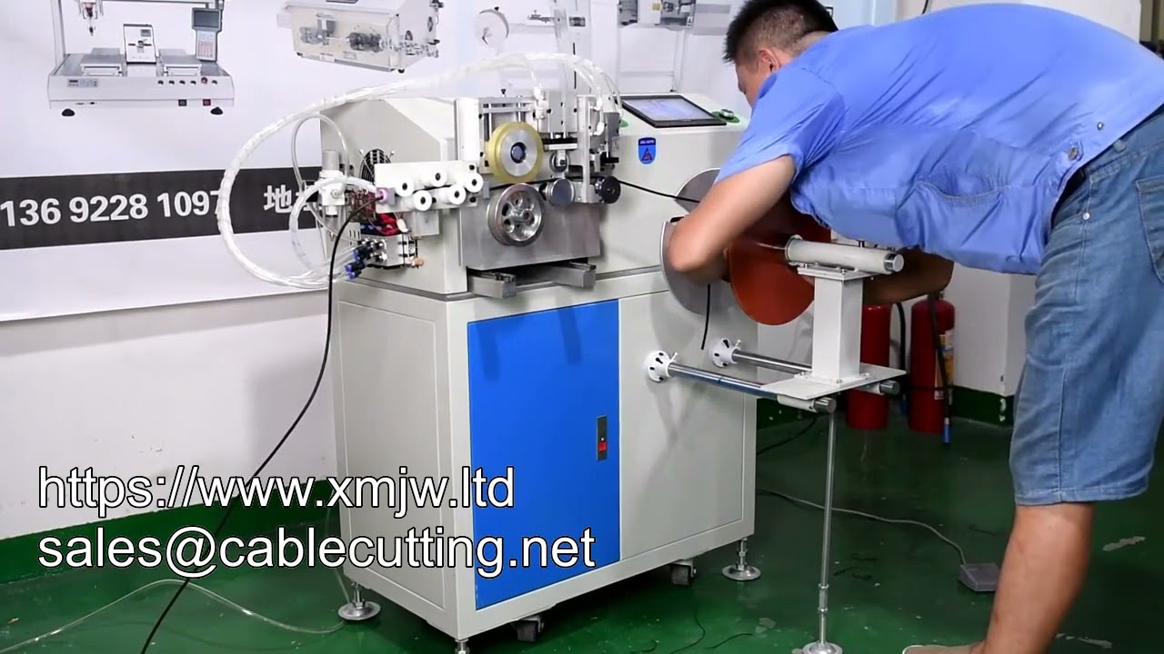Máquina Automática de Corte, Bobinado y Atado de Cables con Contador de Metros