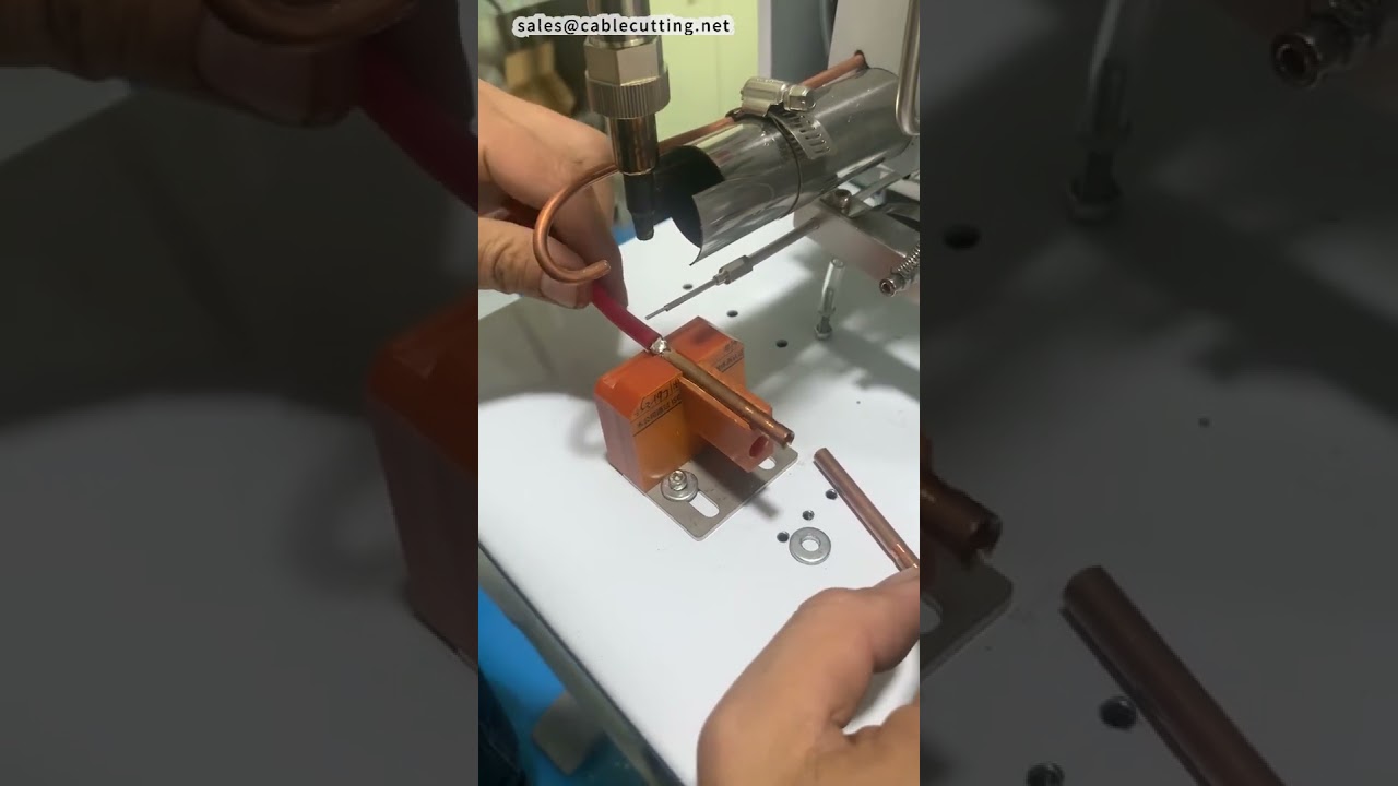 Máquina Semiautomática de Soldadura para Cable de Silicona 8AWG a Tubo de Cobre | Equipo de Fábrica