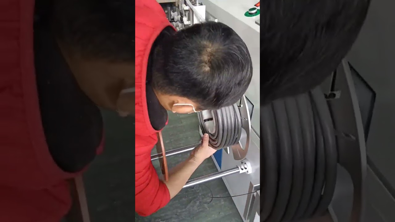 Máquina Automática para Medir, Clasificar, Cortar y Enrollar Mangueras - Medición Precisa #máquina