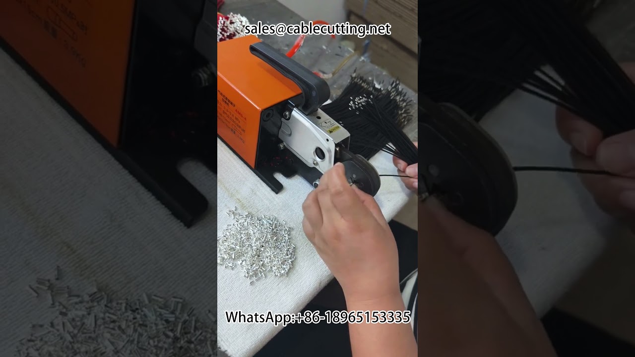 Máquina crimpadora neumática de terminales tipo tubo #maquina #pelacables #automotriz