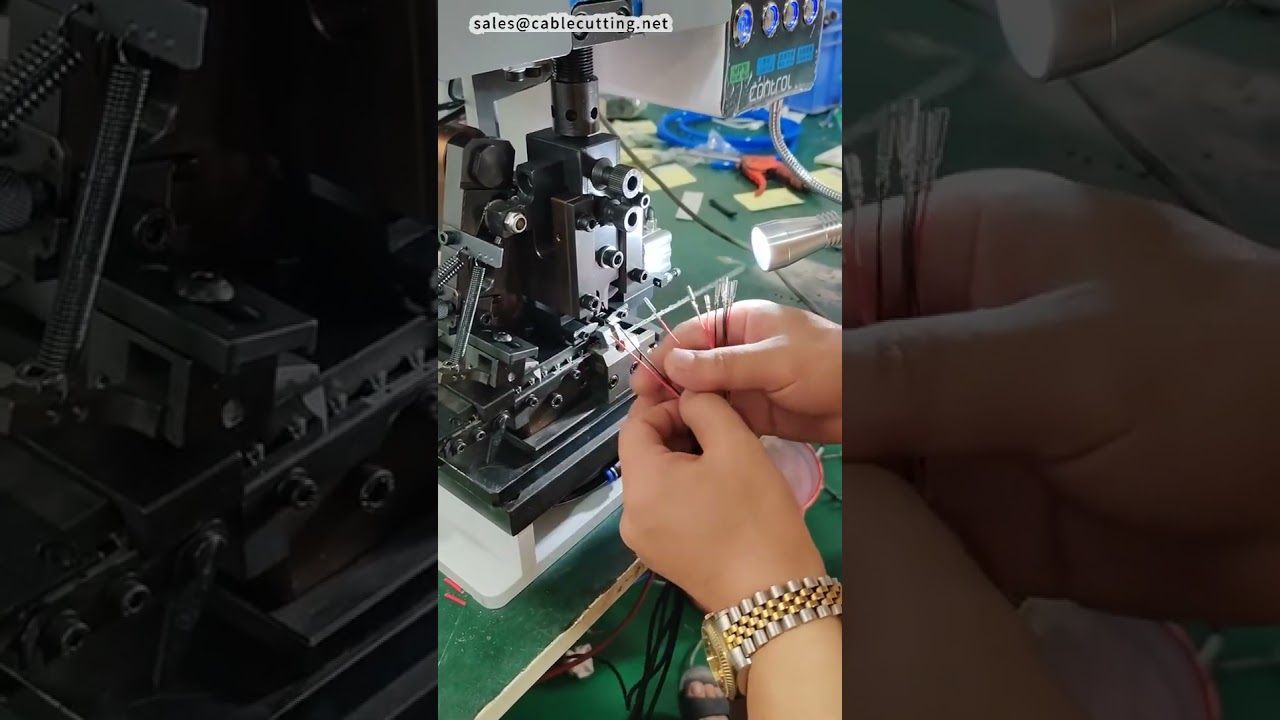 Máquina de Pelar y Crimpar un Solo Extremo para Terminales de Tubo Redondo - Configuración Rápida #fábrica #máquina