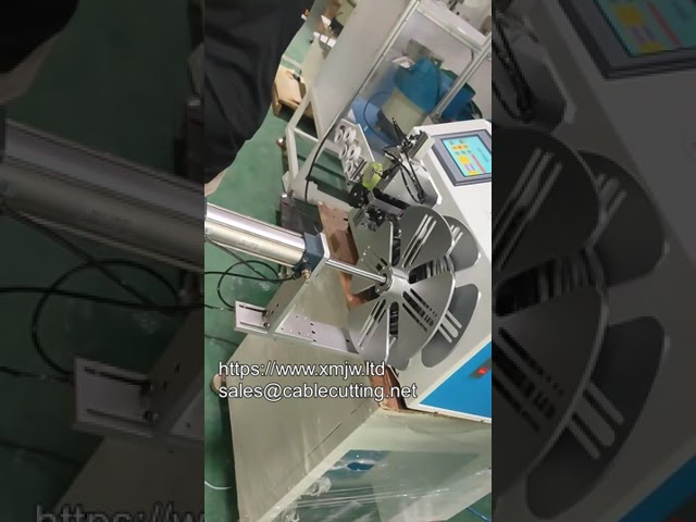 Máquina automática de corte, bobinado y atado de cables USB con contador de metros
